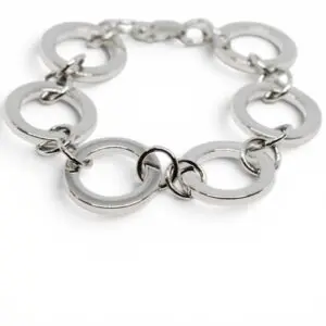 Grovt armband i silver med ringar 