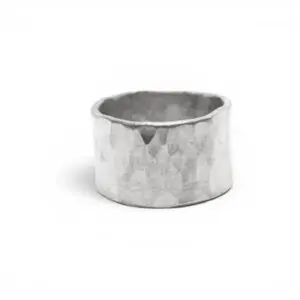 bred hamrad handgjord silverring