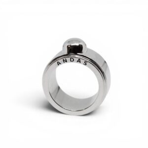 bred ring med texten ANDAS helt i silver