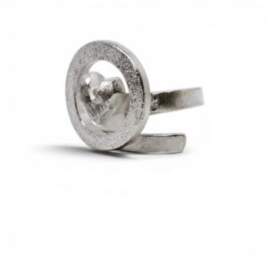 mattslagen silverring men ring och hjärta