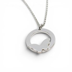 silverhalsband med fjäril