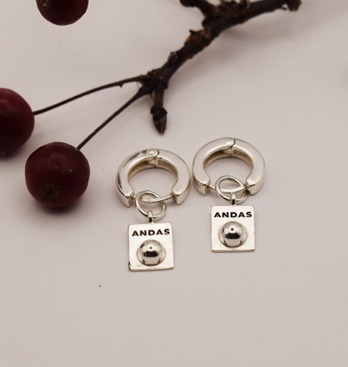 ANDAS-örhängen med en kvist bredvid