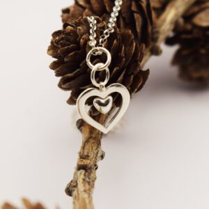 silverhjärta med kottar bakom