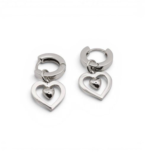 Lazy-earrings Lev Nu-berlock - lazyhjarta4 1 silverhjärtan i form av hjärtan